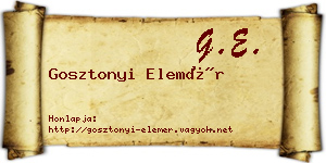 Gosztonyi Elemér névjegykártya